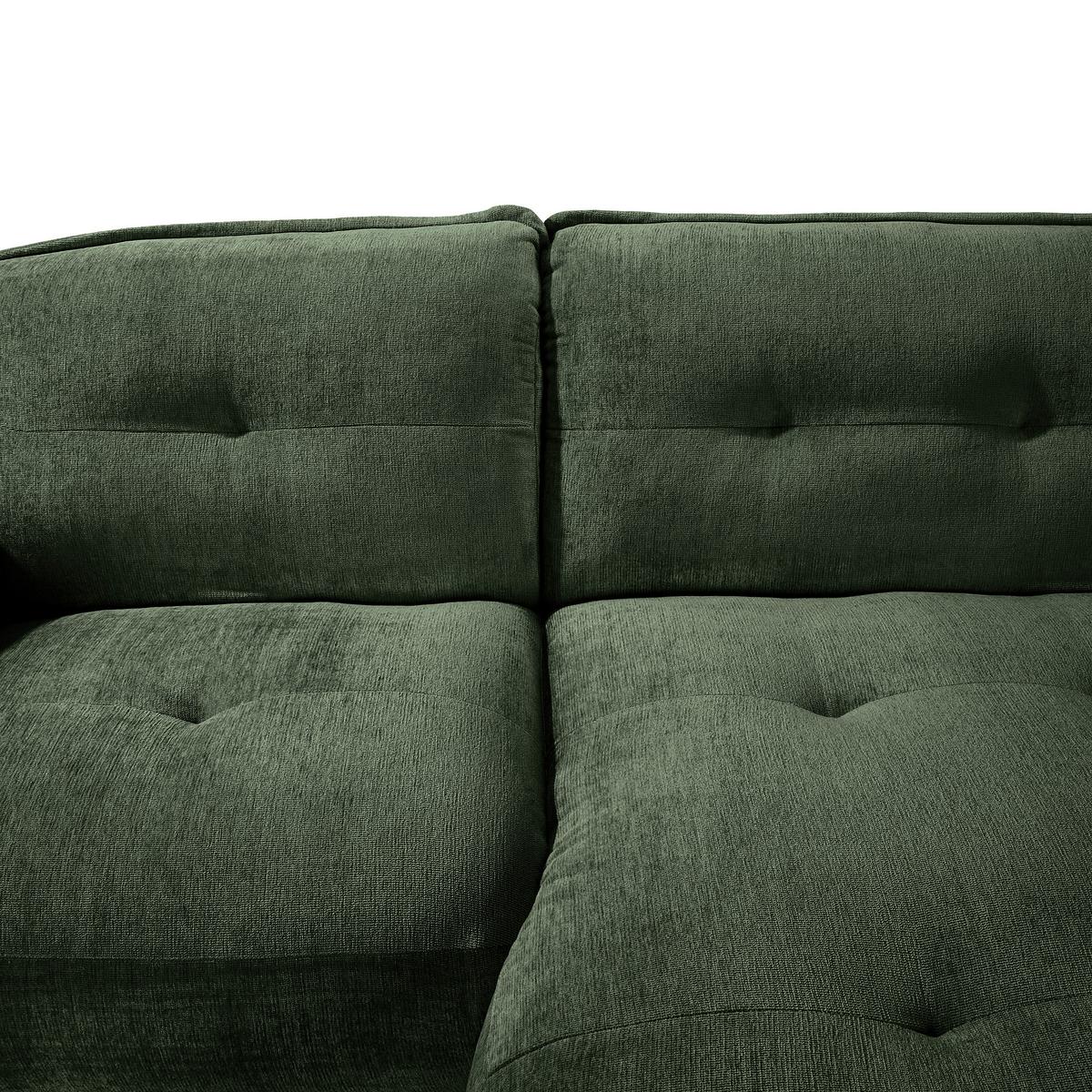 Ecksofa Fluffy Dunkelgrün S: 269x184 Cm - Dunkelgrün/Schwarz, MODERN, Textil (269/184cm) - Trendmanufaktur