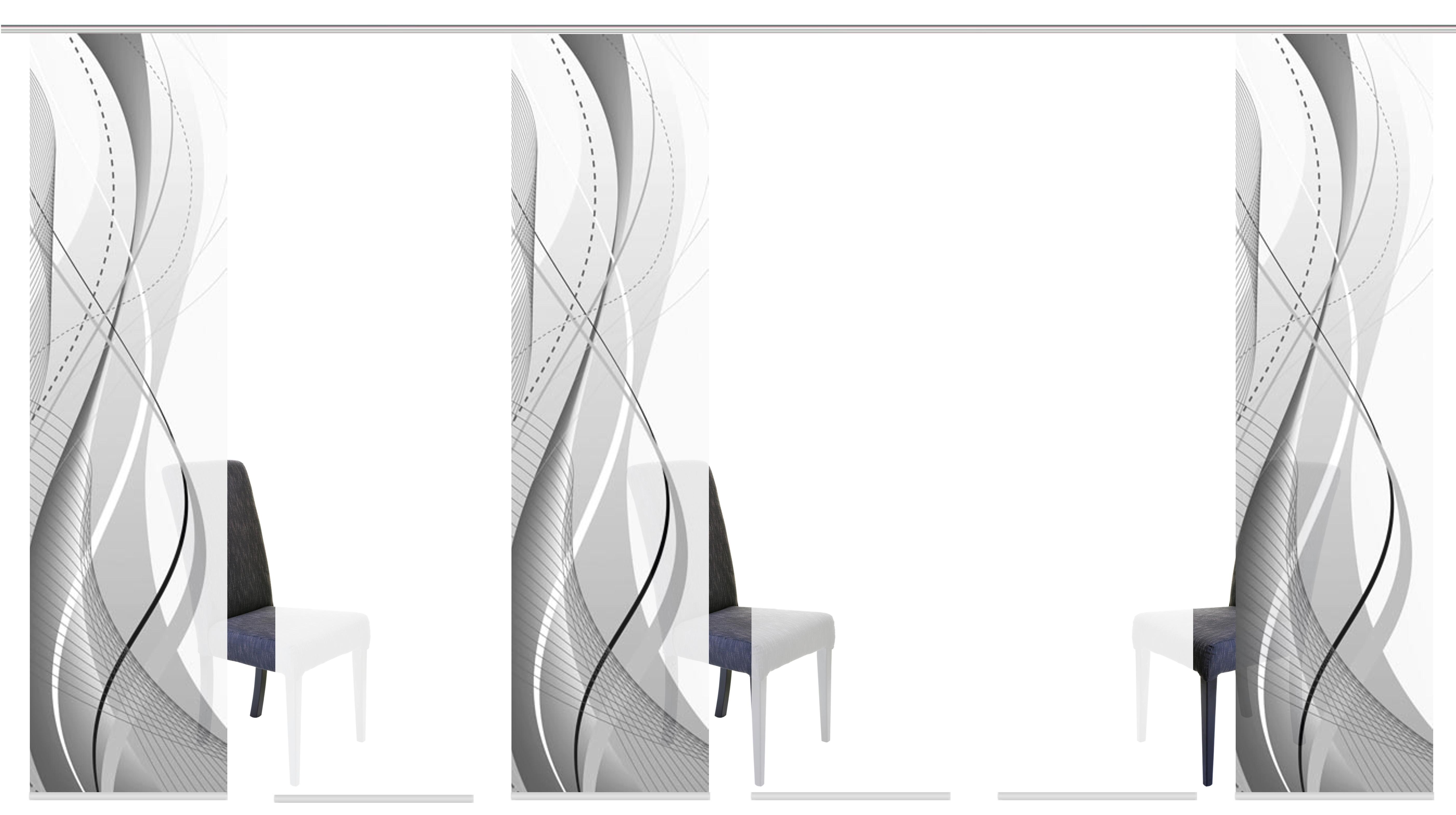 Flächenvorhang Carlisle Grau B: 60 Cm - Grau, Design, Textil (60/245cm)