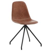 Stuhl-set Polar - Cognac/Schwarz, Design, Textil/Metall (44/88/54cm) - Livetastic