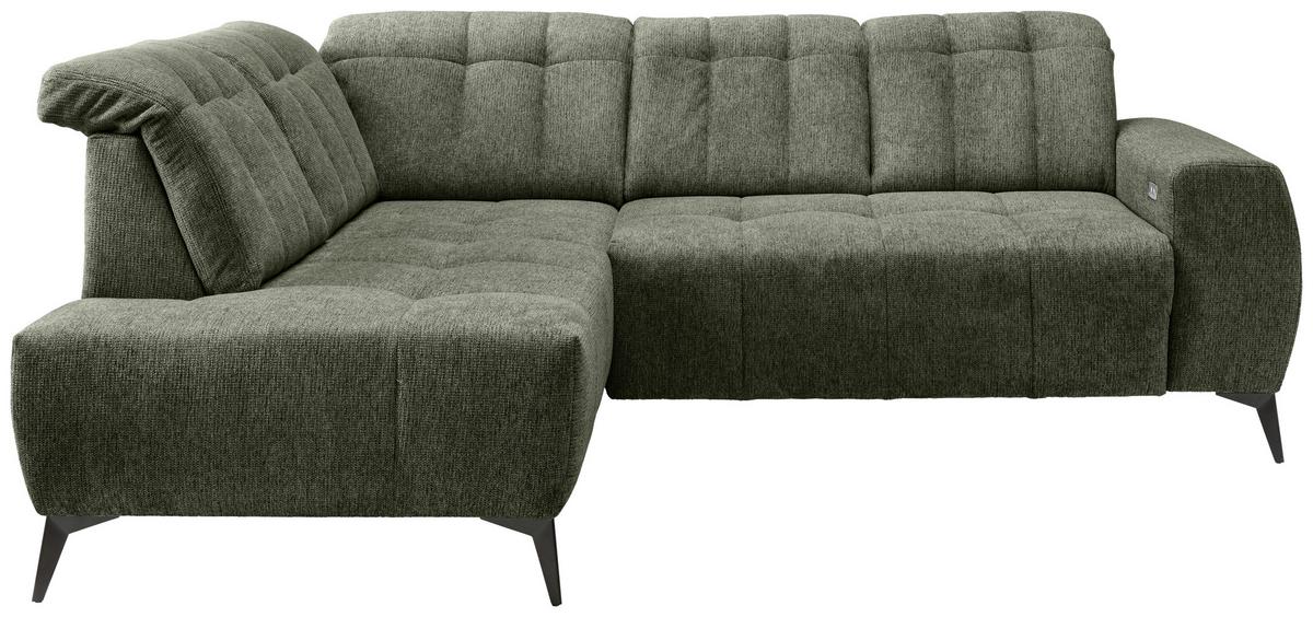 Ecksofa Sano, Grün S: 200x261 cm - Schwarz/Grün, MODERN, Textil (200/261cm) - Livetastic