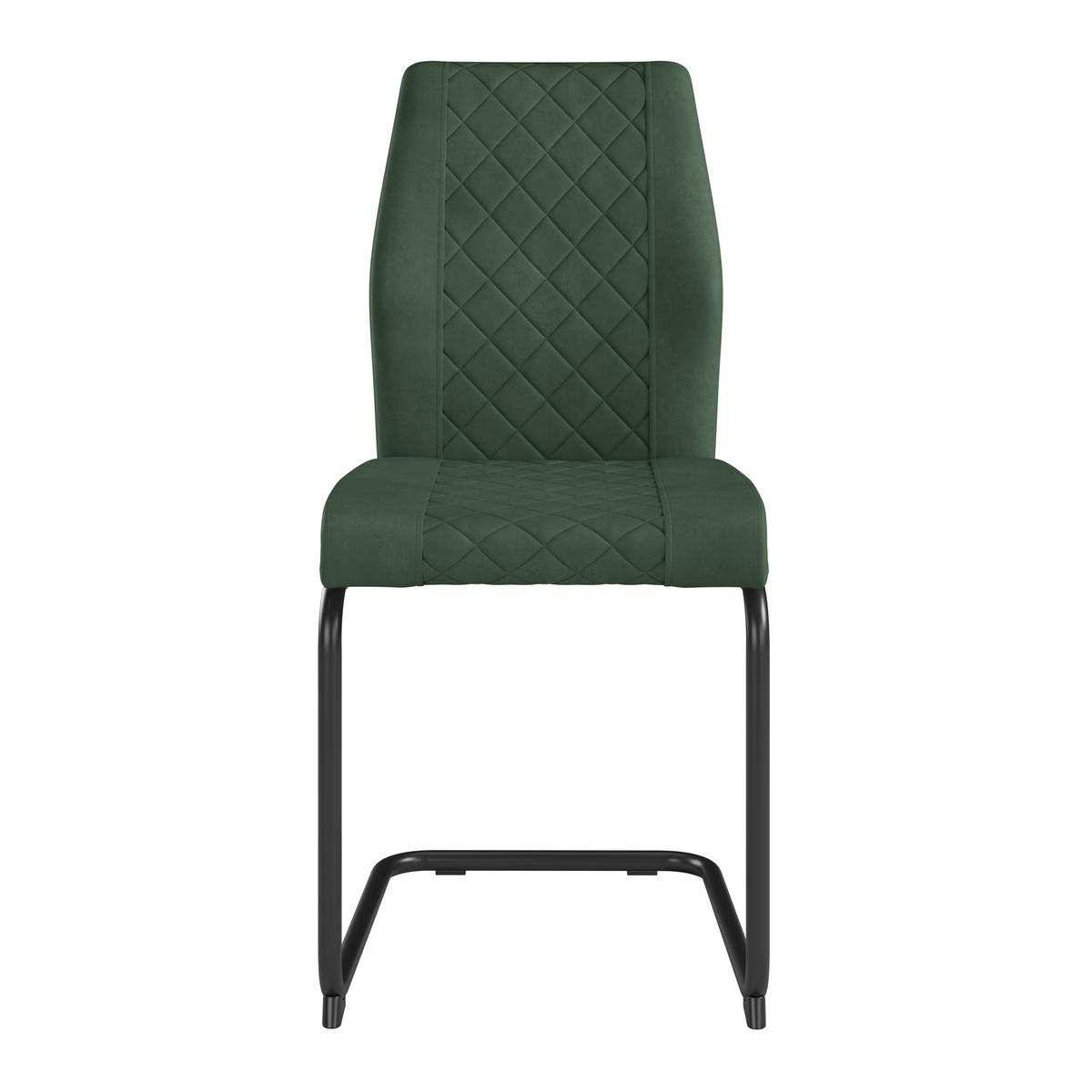 Stuhl Nina Velours Grün, B: 49 Cm - Grün, MODERN, Textil/Metall (44/98/60cm)