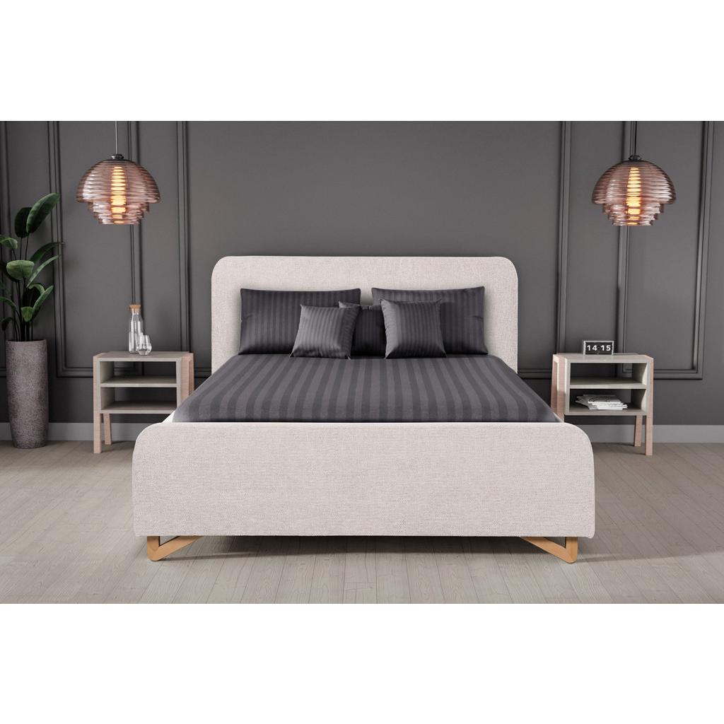 Polsterbett mit Bettkasten Flamingo Perlmutt 180x200 cm