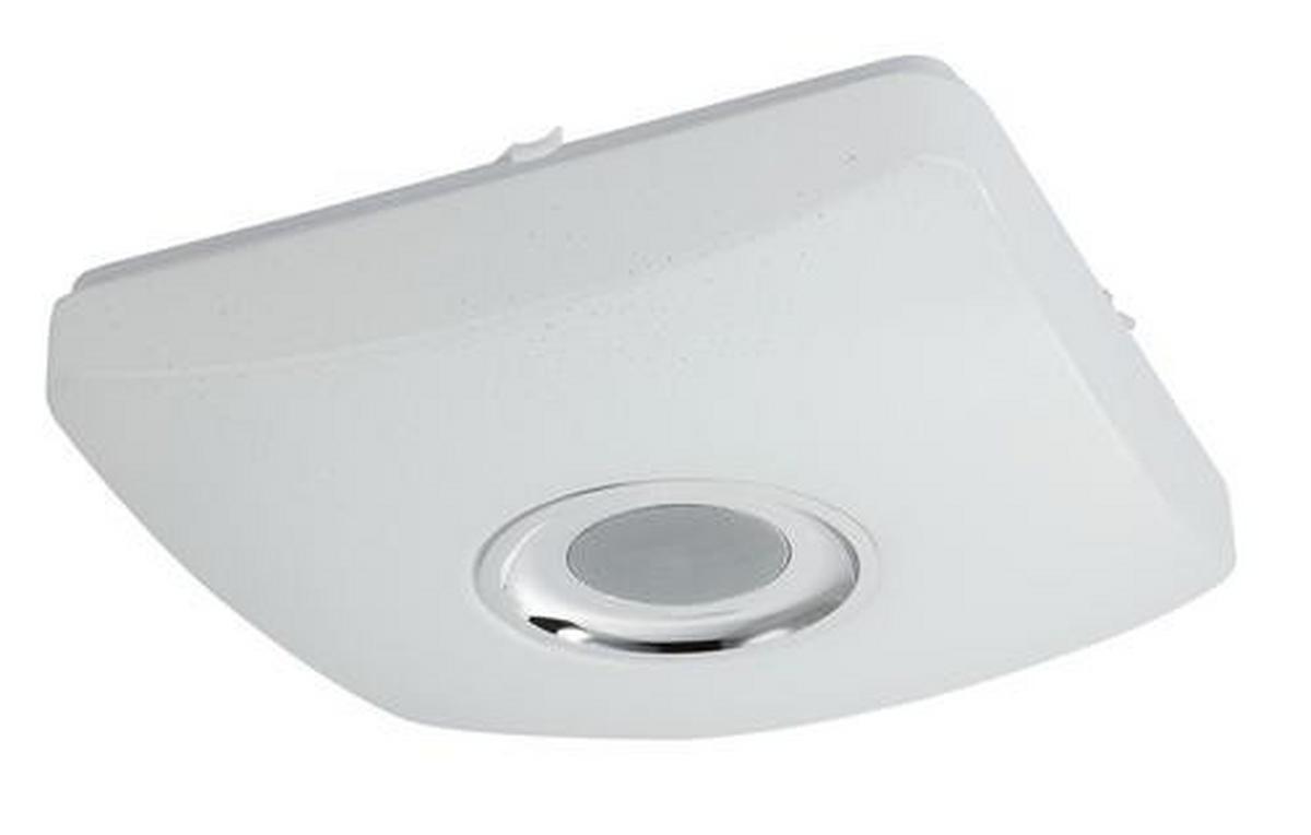 Led-deckenleuchte Ayleen L: 36,5 Cm Mit Farbwechsler - Chromfarben/Weiß, Basics, Kunststoff/Metall (36,5/36,5/9cm) - Globo