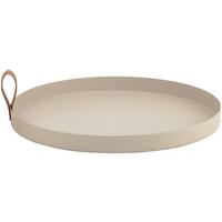 Dekorační talíř MAISY - béžová, Moderní, kov/kůže (30/2,5cm) - Mömax