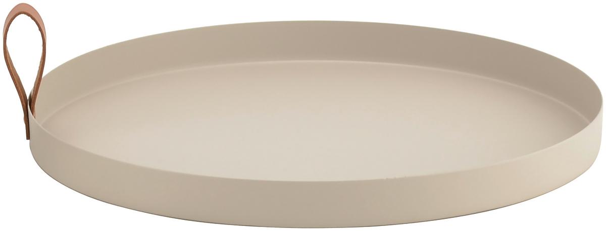 Dekorační talíř MAISY - béžová, Moderní, kov/kůže (30/2,5cm) - Mömax