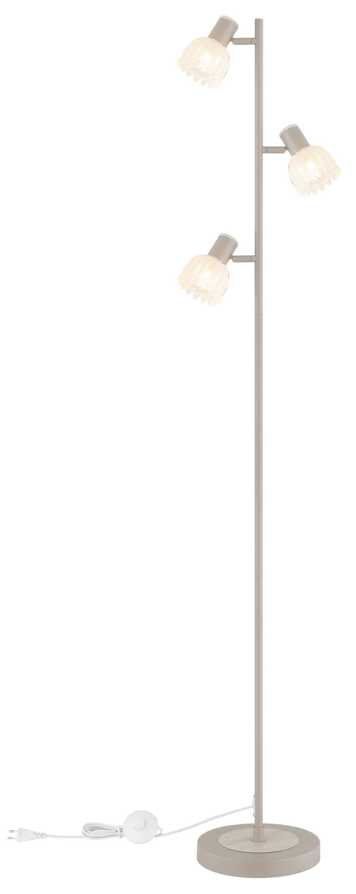 Stehleuchte Exkl. 3xe14, 40w - Sandfarben/Schwarz, KONVENTIONELL, Glas/Kunststoff (28/23/154cm) - Globo