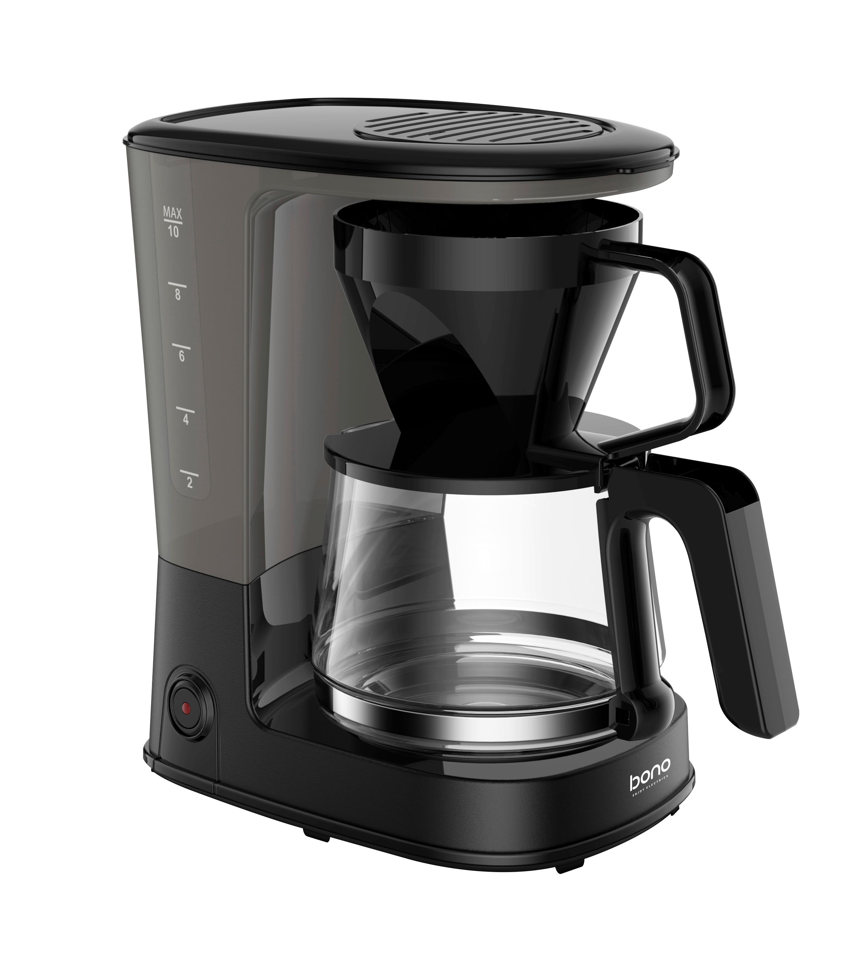 Filterkaffeemaschine Simo - Schwarz, Basics, Glas/Kunststoff (28/17/28,5cm) - Bono