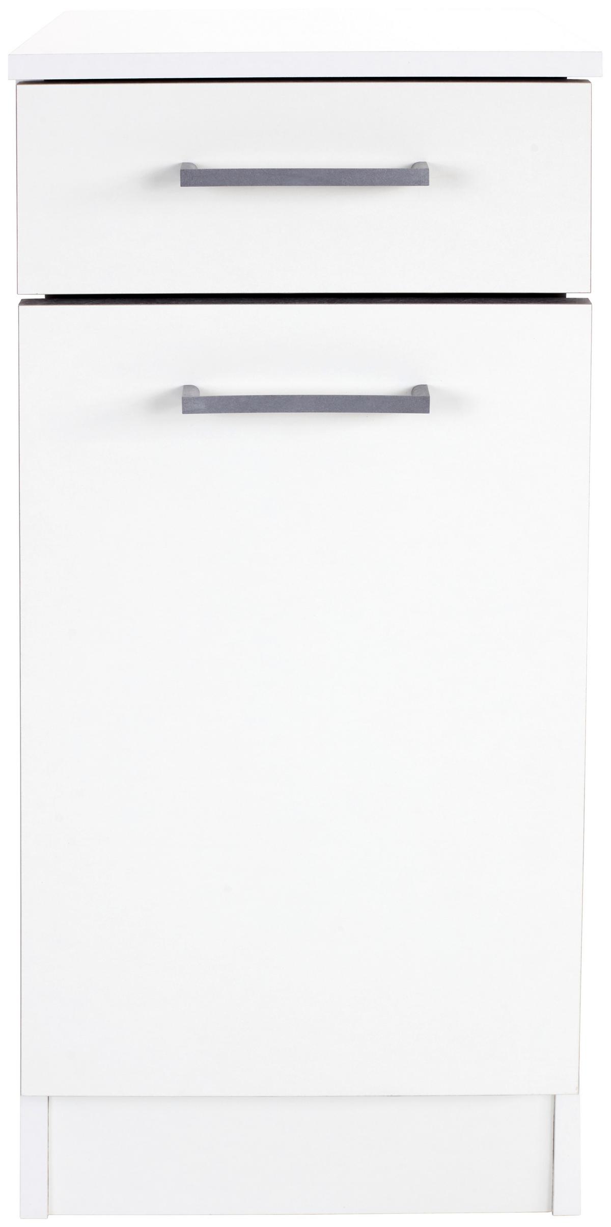 Unterschrank Verona B: 33 Cm, Weiß/ Betonoptik - Weiß, KONVENTIONELL, Holzwerkstoff (33/80/33cm)