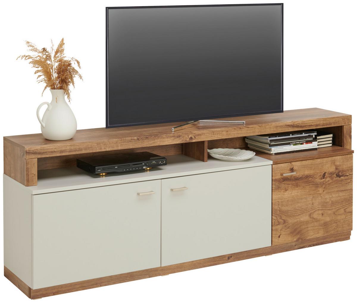 Tv-element Arian B: 175-261,2 Cm Eiche Dekor/hellgrau - Eichefarben/Hellgrau, MODERN, Holzwerkstoff (175-261,2/63,6/37,2cm)