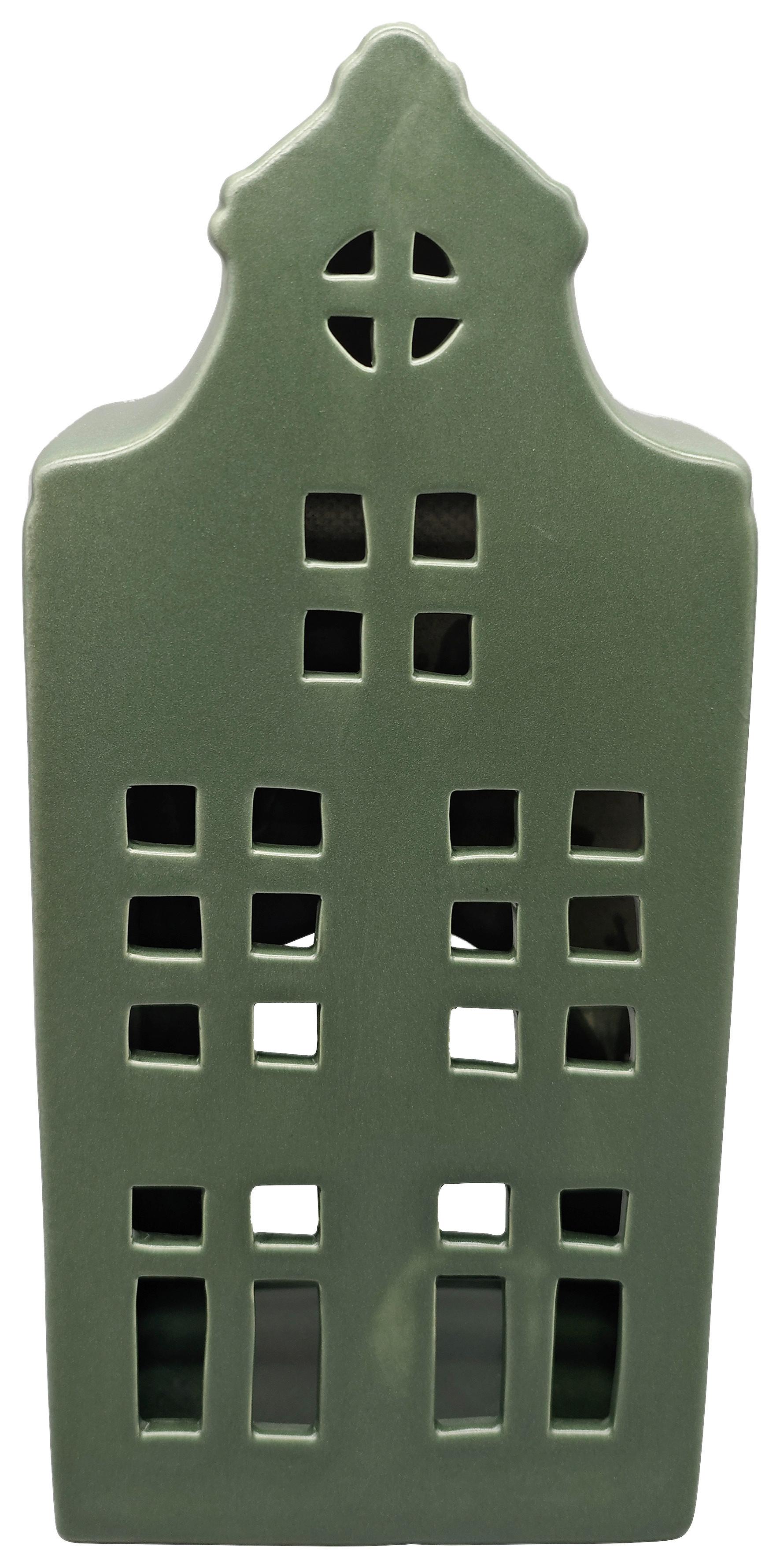 Dekorační dům COLLIN - tmavě zelená, Konvenční, keramika (13,7/30,4/9cm) - Mömax