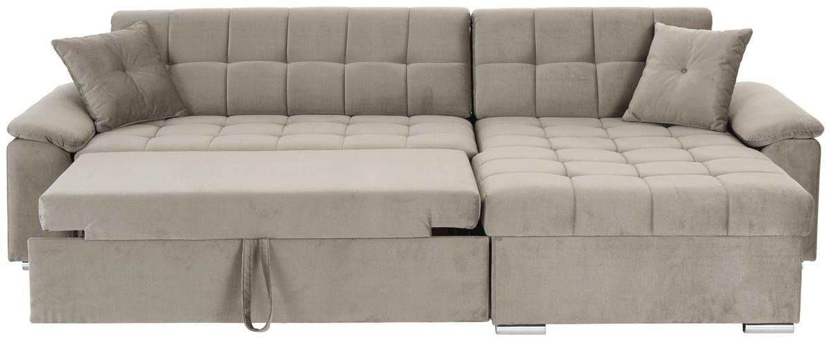 Ecksofa Bali Grau, 257x167cm - Beige, Trend, Textil (257/167cm) - Livetastic