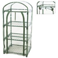 Gewächshaus 37x47x53 cm Kunststoff/Metall - Transparent/Grün, Basics, Kunststoff/Metall (37,0/47,0/53,0cm)