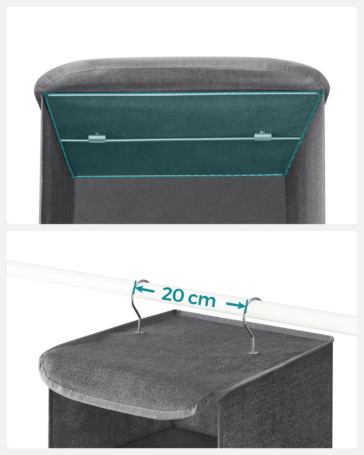 Organizer Grau BxHxT: 30x90x30 cm - Grau, Basics, Karton/Holz (30/90/30cm)