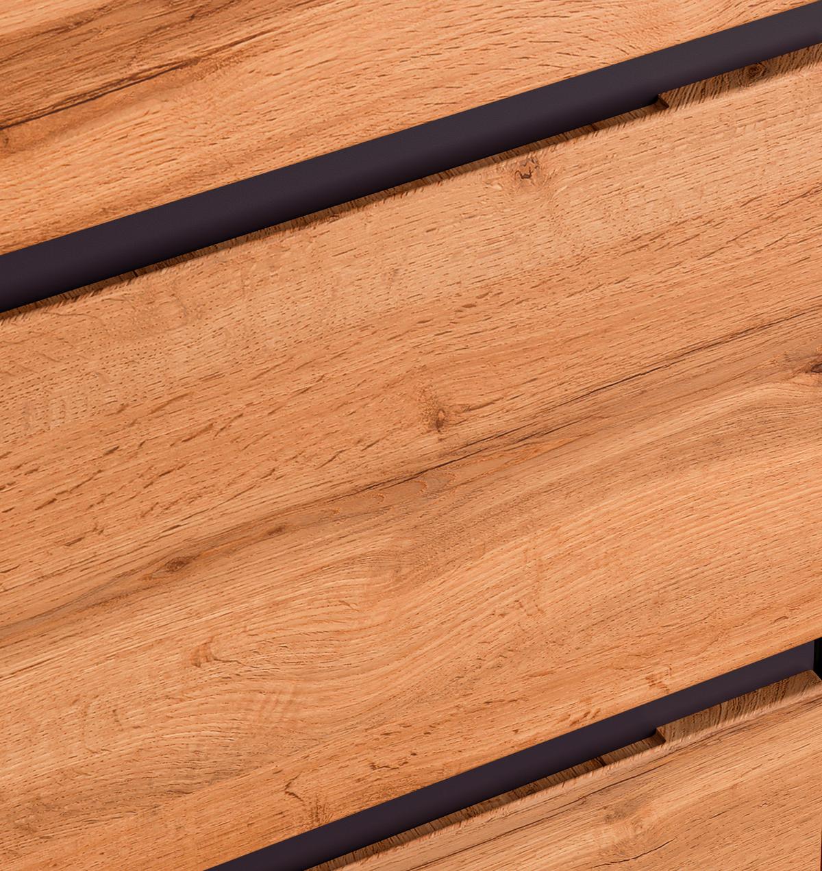 Küchenunterschrank Turin 180 cm Graphitfarben/Eiche - Eiche Wotan/Graphitfarben, Design, Holzwerkstoff (180/86/60cm) - Held