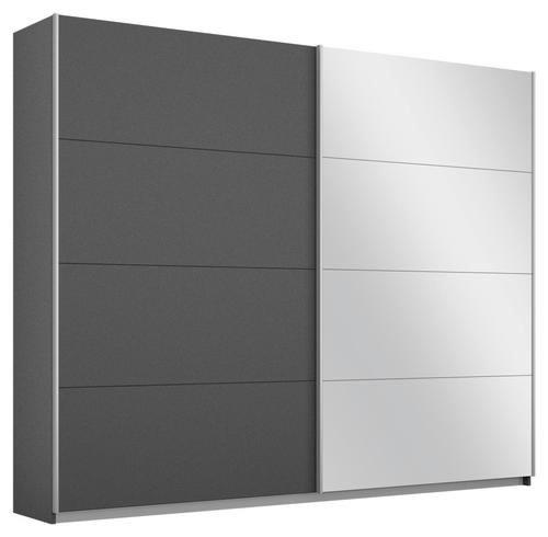 Schwebetürenschrank mit Spiegel 226cm Belluno, Grau Metallic - Grau, MODERN, Holzwerkstoff (226/230/62cm) - Rauch Möbel