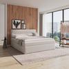 Boxspringová postel MARCO 160x200, světle šedá - černá/světle šedá, Moderní, dřevo/textil (160/200cm) - Bessagi