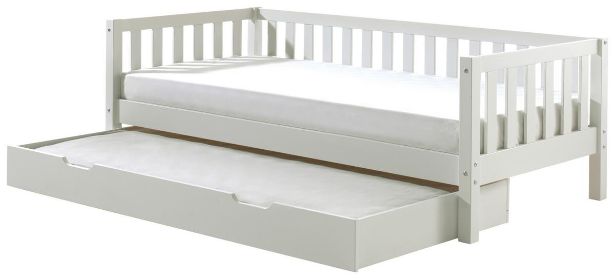 Ausziehbett Fritz Weiß Lackiert 90x200cm - Weiß, MODERN, Holz/Holzwerkstoff (90/200cm) - MID.YOU