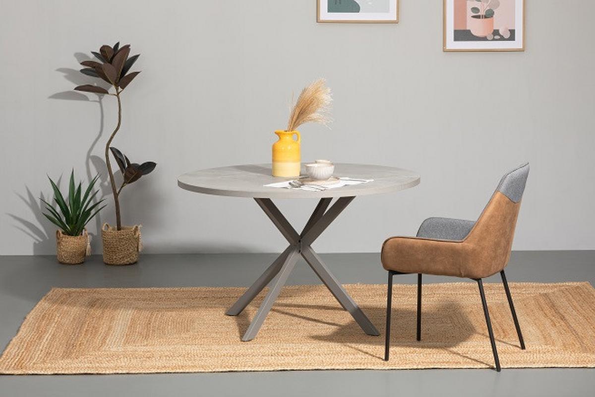 Esstisch Rund Monte 120x75 Cm Grau - Grau, MODERN, Holzwerkstoff/Metall (120/120/75cm) - MID.YOU
