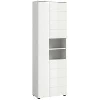 Hochschrank Vira Weiß B: 60 cm - Weiß Hochglanz/Schwarz, MODERN, Holzwerkstoff (60/190/34cm) - MID.YOU