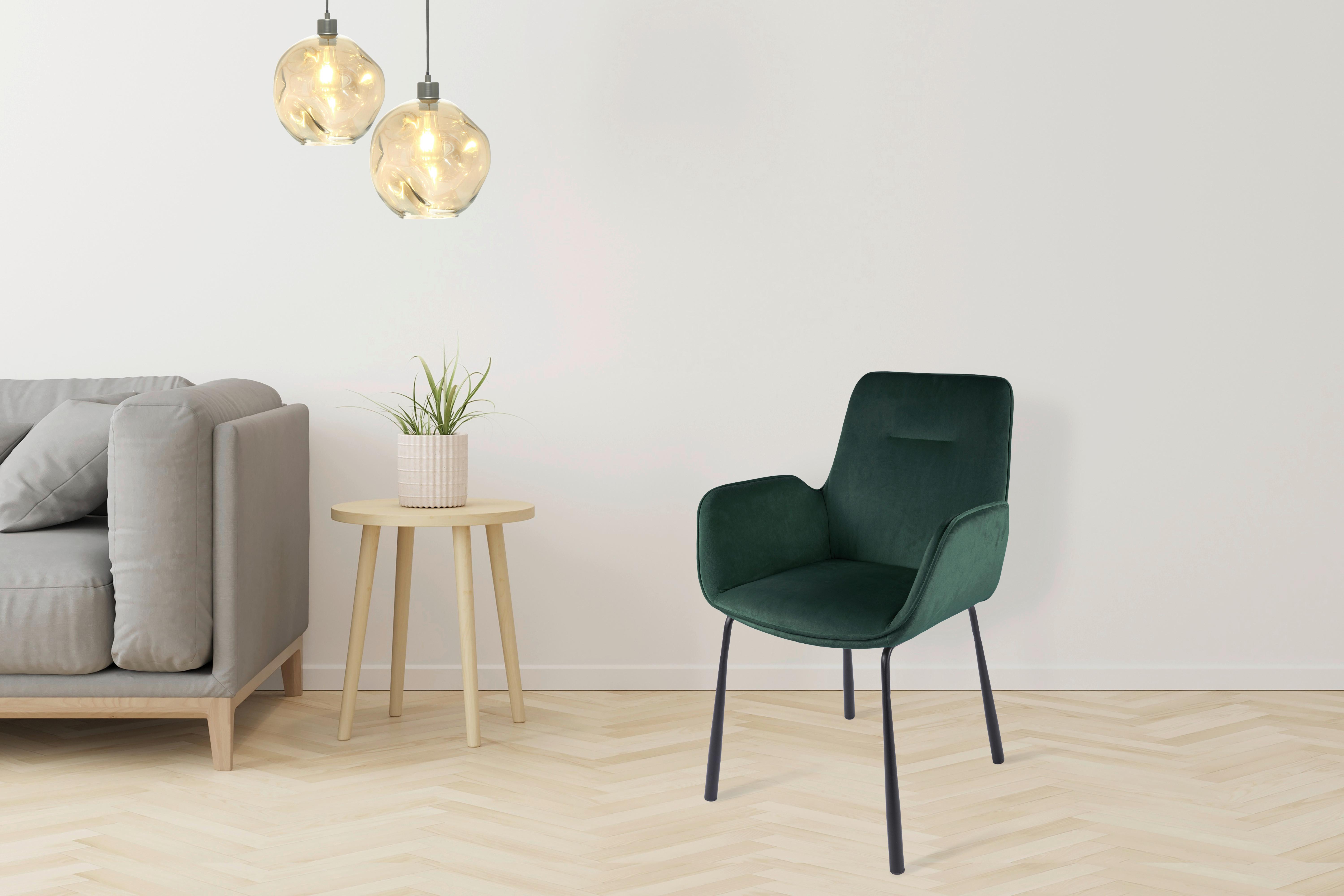 ŽIDLE S PODRUČKAMI ELIOT 125 - černá/zelená, Moderní, kov/textil (57/87/58,5cm) - MID.YOU