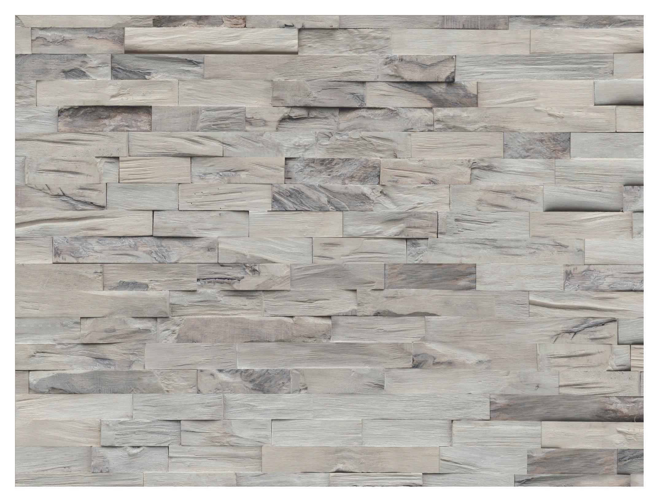 Wandverkleidung Beachwood Hevea Sunbleached - Hellbraun, Basics, Holz (61/15/2cm)