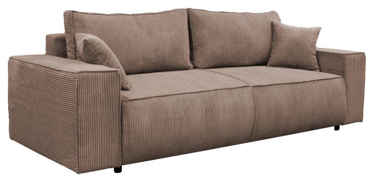 Schlafsofa Loft Rosa B: 255cm - Schwarz/Rosa, Design, Textil (255/90/97cm) - MID.YOU