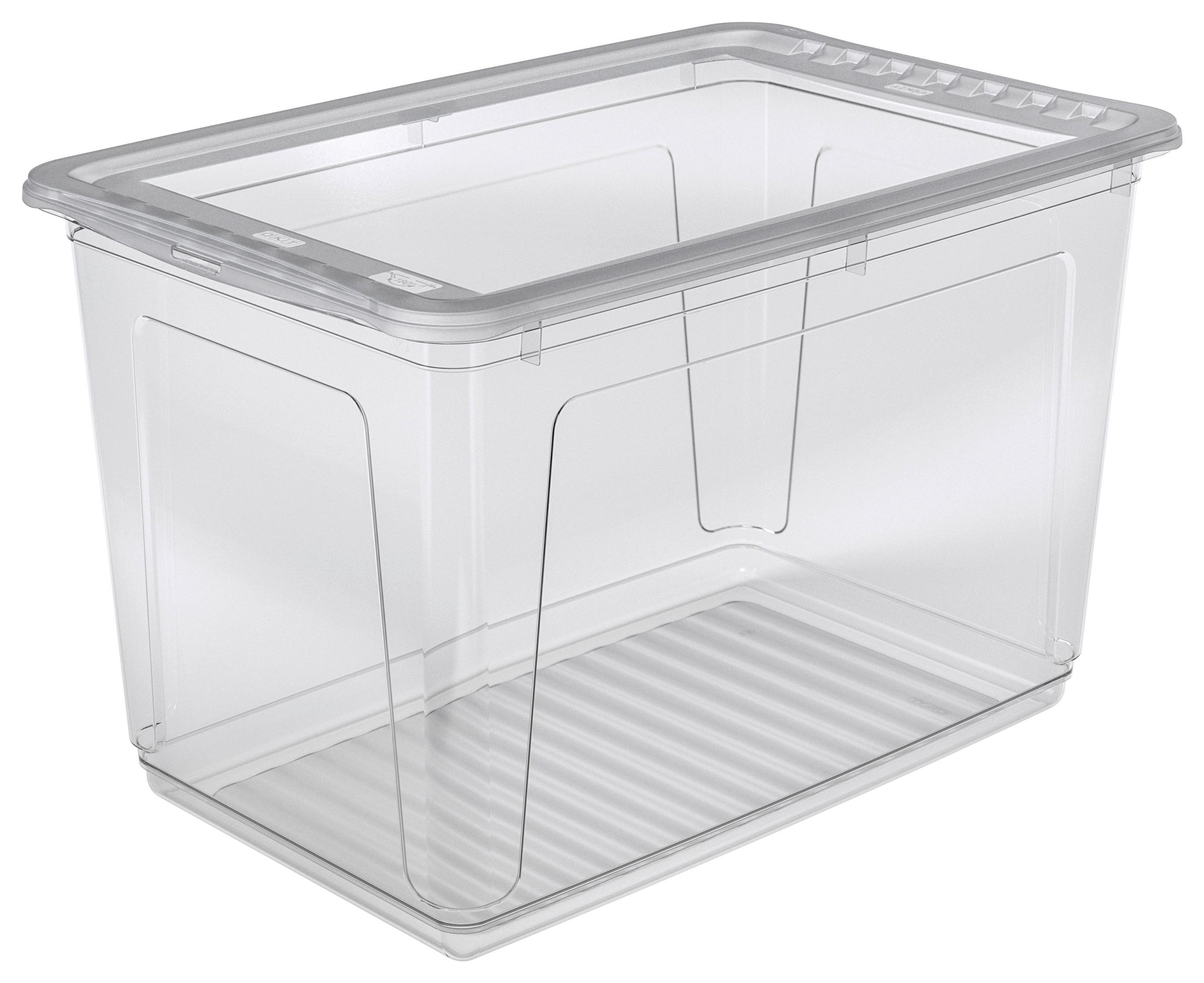 Aufbewahrungsbox Bea mit Deckel Kunststoff 59x39x35 cm - Transparent, KONVENTIONELL, Kunststoff (59/39/35cm) - Homezone