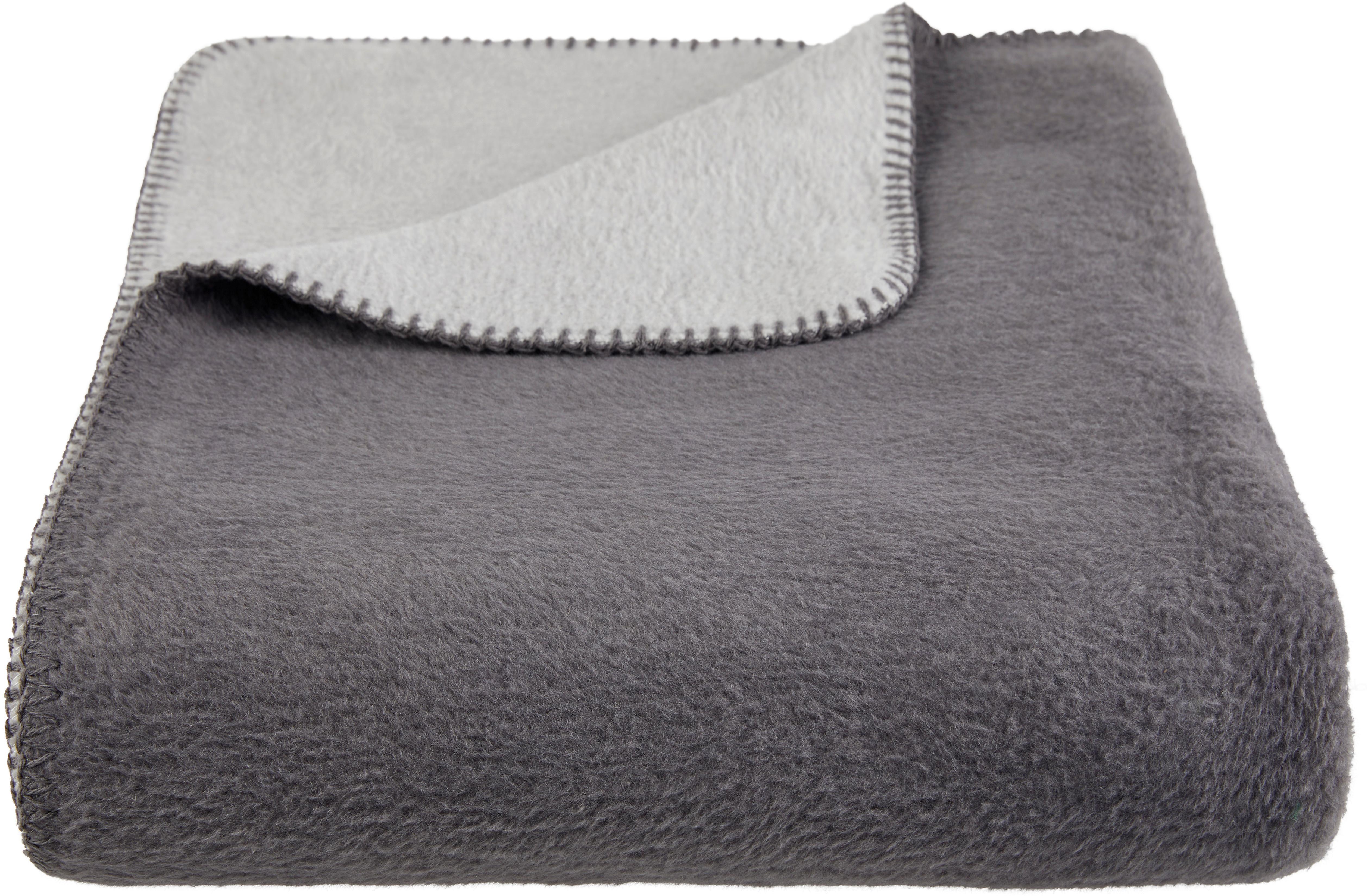 Kuscheldecke Lani Anthrazit/Silber 150x200 cm - Anthrazit/Silberfarben, MODERN, Textil (150/200cm) - Luca Bessoni