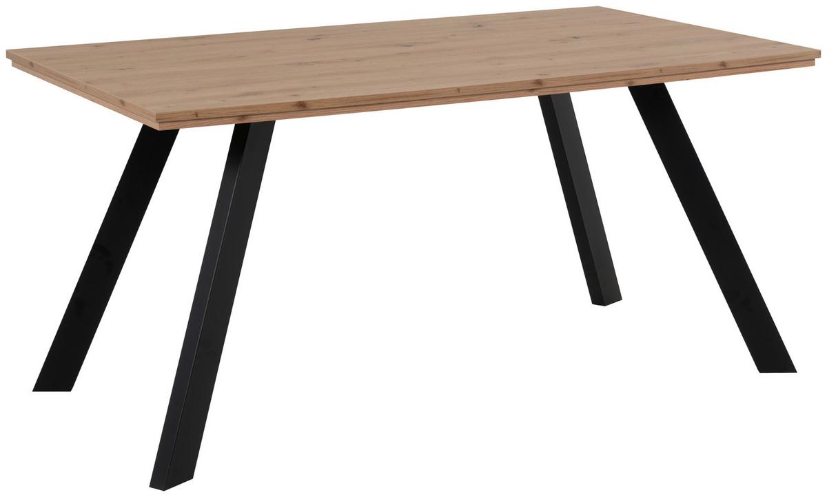Étekzőasztal Konstanz 160/75 Cm - fekete/Artisan tölgy, Basics, faalapú anyag/fém (160/90/72,5cm) - MID.YOU