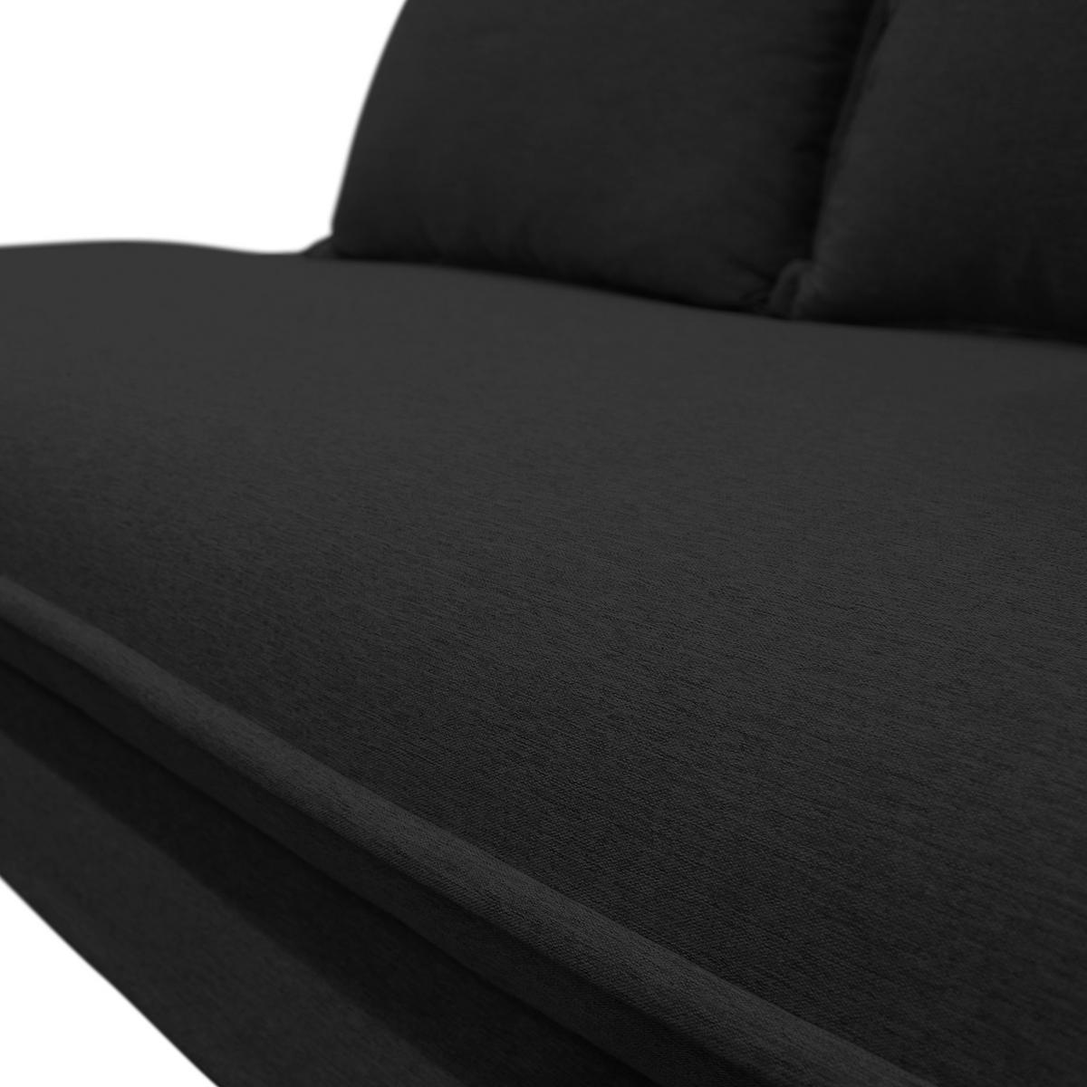 Liege Latte Schwarz Inkl. Bettkasten Ottomane Rechts - Silberfarben/Schwarz, Design, Textil (224/84/99/107cm) - MID.YOU