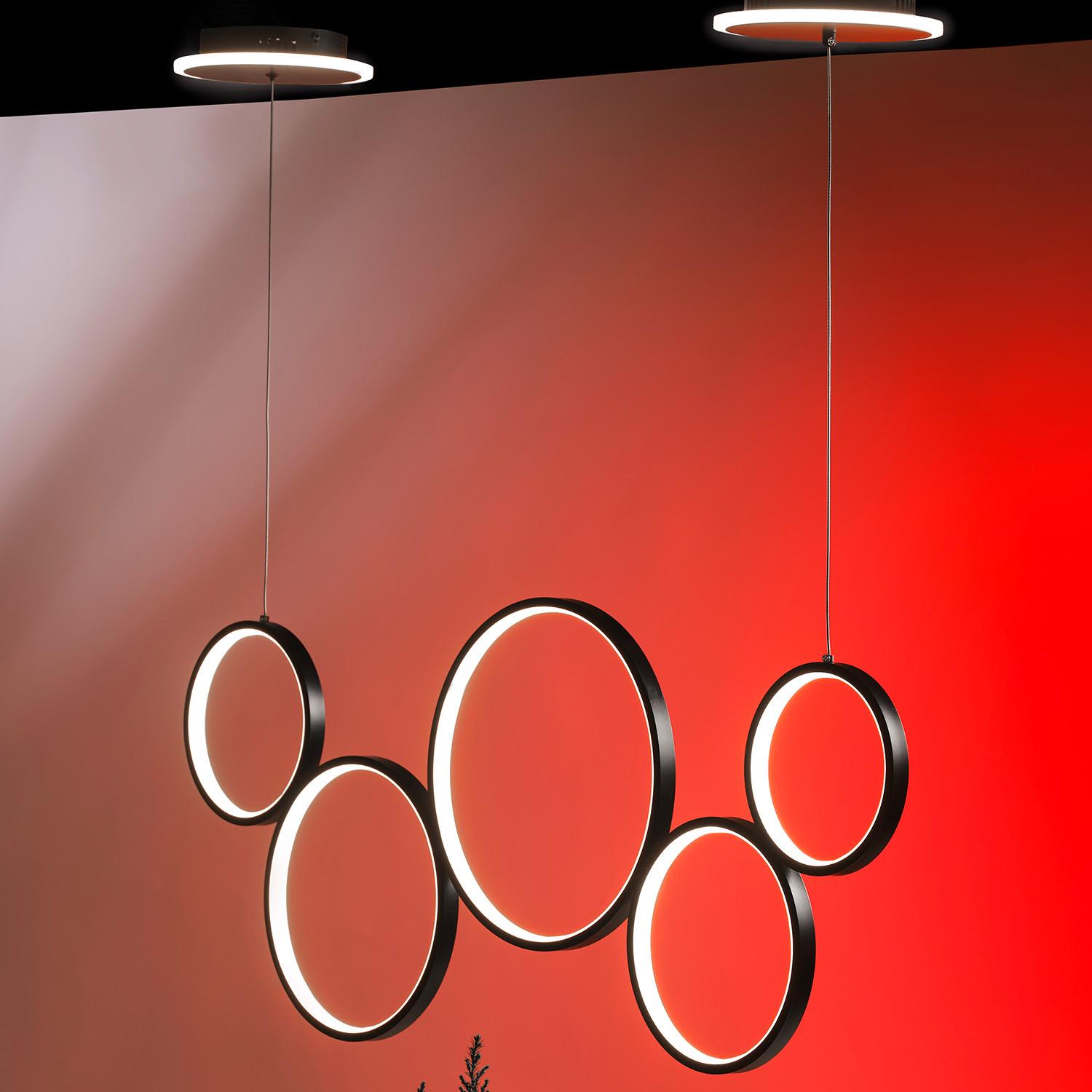 LED-Hängeleuchte Schwarz L: 99 cm 60w - Schwarz, Design, Metall (99/20/170cm)