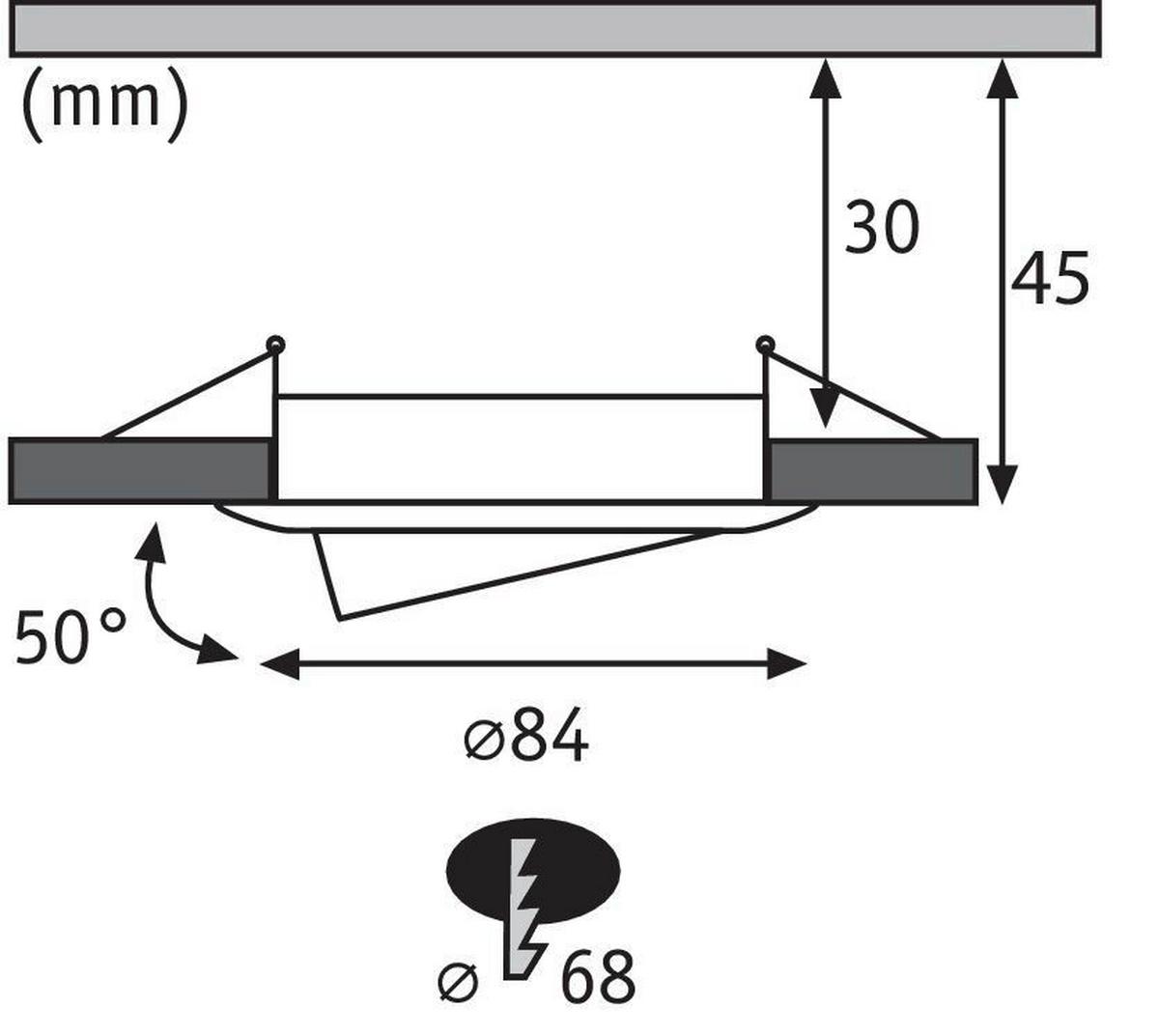 Deckenleuchte Ø 8,4 Cm 1-Flammig Dimmbar Rund - Basics (8,4cm) - Paulmann