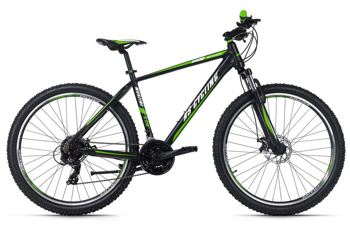Mountainbike Hardtail 27,5 Zoll Hard Morzine 21 Gänge - Schwarz/Grün, Basics, Metall (139/76/21cm) - KS Cycling