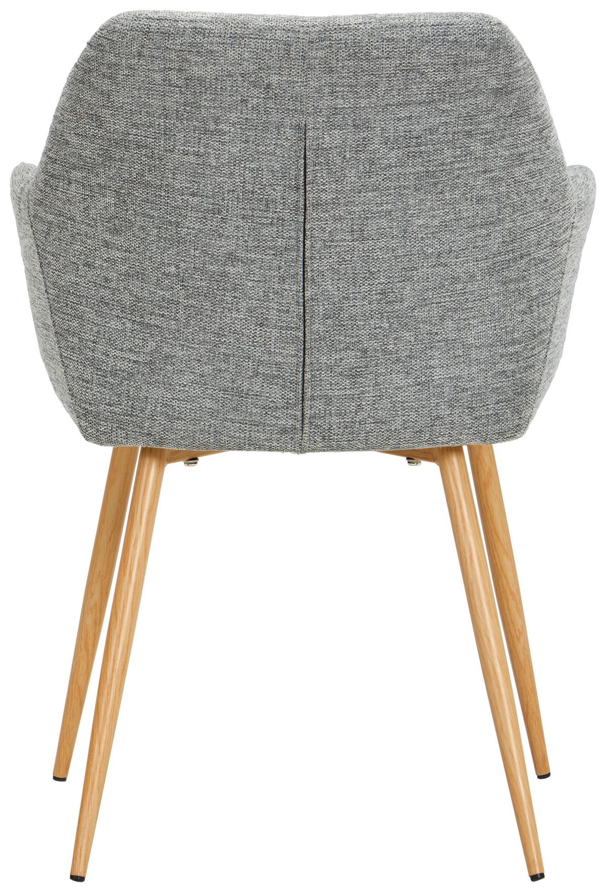 Armlehnstuhl Louisa Grau Gepolstert - Eichefarben/Grau, KONVENTIONELL, Holz/Textil (56,5/80/58cm) - Livetastic