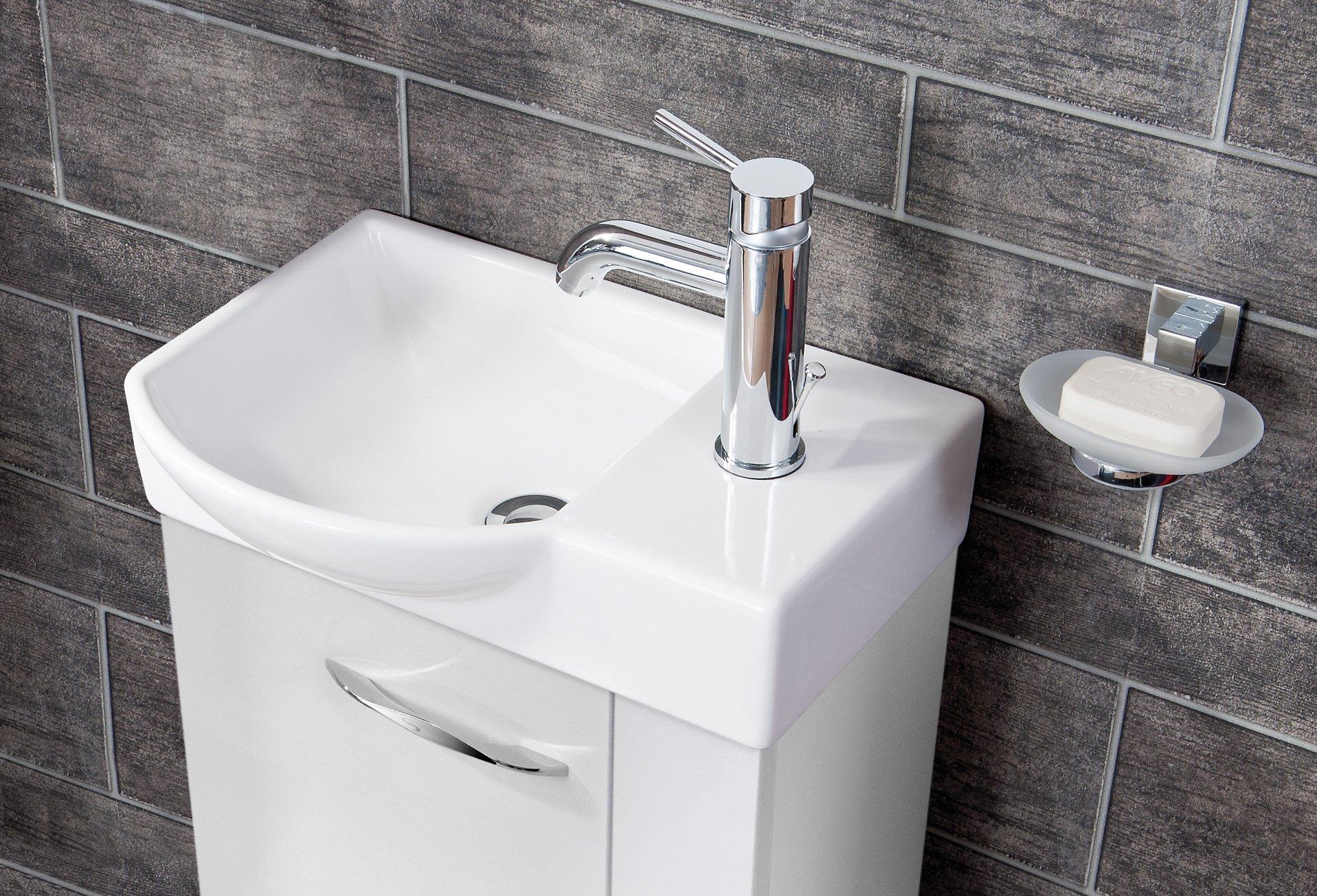 Waschbecken Guest I B: 45cm Keramik/links - Weiß, Basics, Keramik (45/10,5/32cm) - Fackelmann