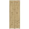 Kleiderschrank Kivo Eiche Artisan Dekor, B: 90 Cm - Eiche Artisan, Basics, Holzwerkstoff (90/239,40/52,1cm)