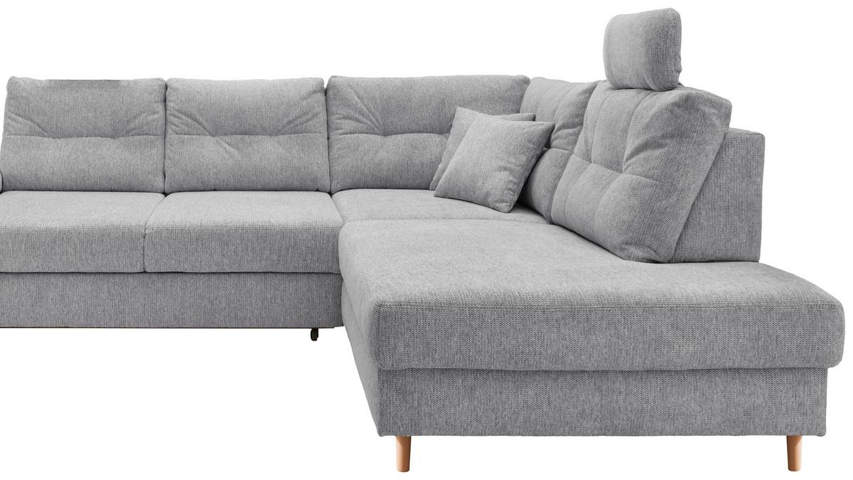 Ecksofa Brizzini Silberfarben S: 264x206 Cm - Silberfarben/Naturfarben, MODERN, Textil (264/206cm) - Livetastic