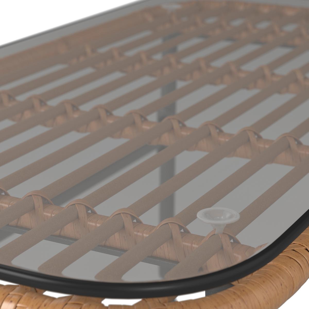 Loungegarnitur Bali - Naturfarben/Grau, MODERN, Glas/Kunststoff - Beldano