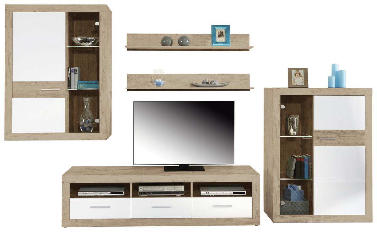 TV DIEL MALTA - čierna/biela, Modern, drevo/plast (185/50/42cm)