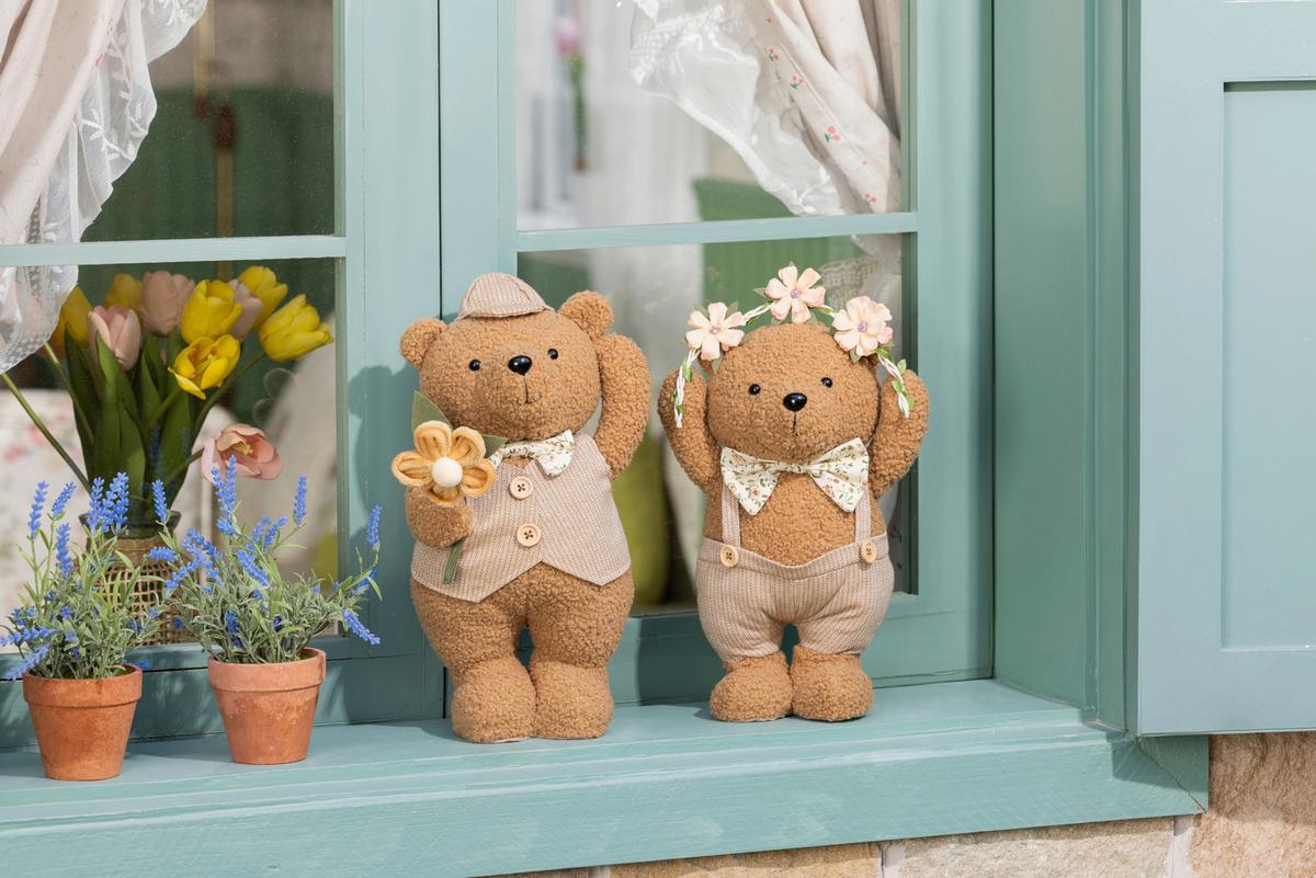 Dekobär Puuh - Braun/Grau, KONVENTIONELL, Holz/Kunststoff - Luca Bessoni