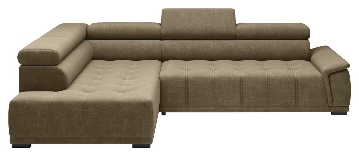 Rohová sedačka GRINALDI, ľavá, sivohnedá - čierna/taupe, Modern, textil/plast (206/283cm) - Premium Living