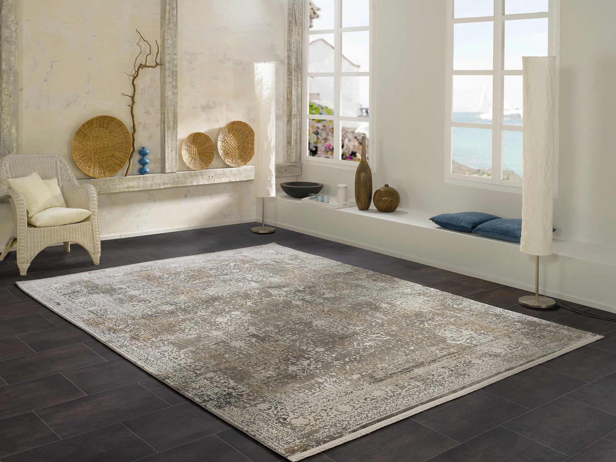 Webteppich Avignon Multicolor 200x250 cm - Goldfarben/Grau, Design, Textil (200/250cm) - Dieter Knoll