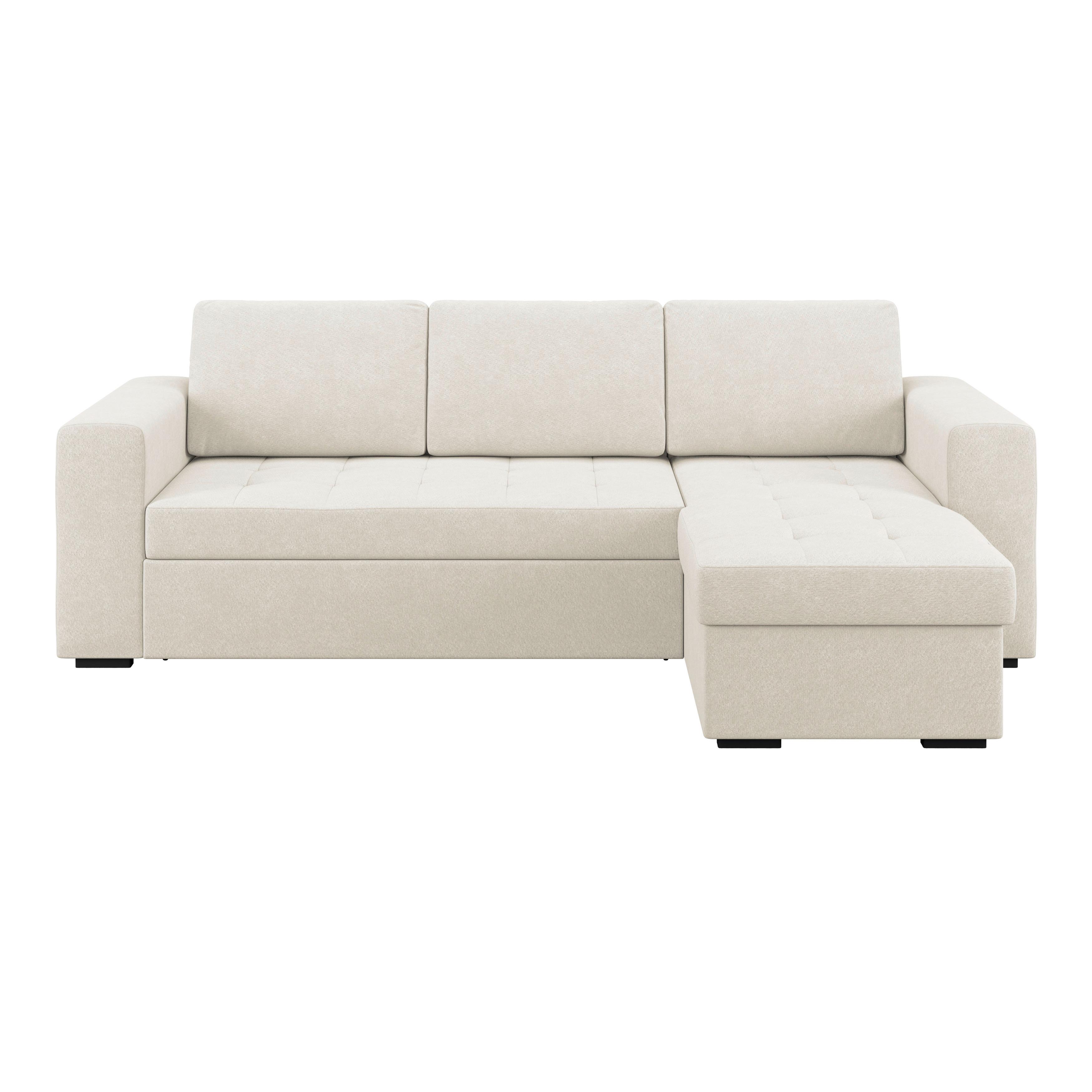 Ecksofa Jan Creme S: 247x155 Cm - Creme, Trend, Textil (247cm)