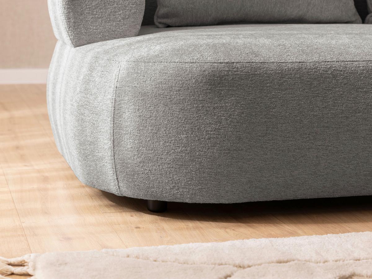 Ecksofa Ferro Grau S: 256x156 cm - Schwarz/Grau, Design, Textil (256/156cm) - Livetastic