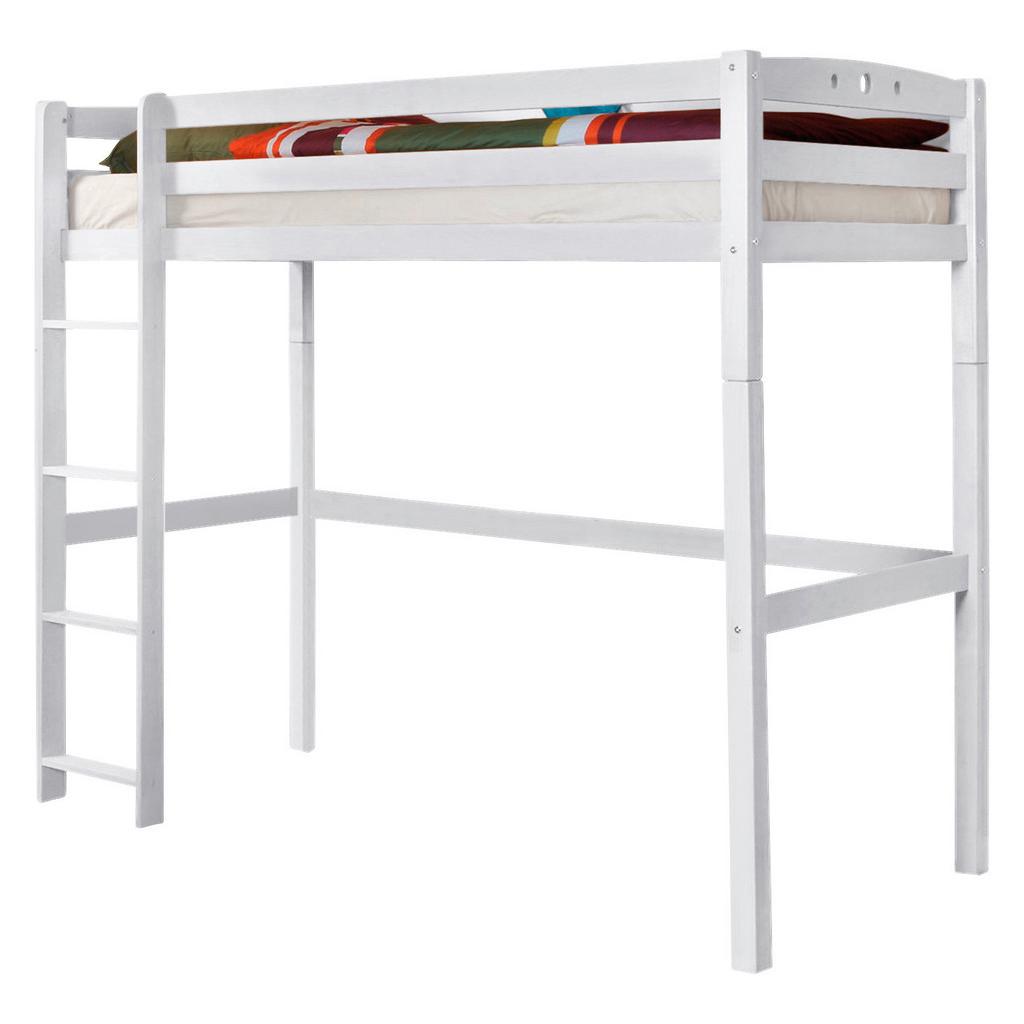 Hochbett Echtholz Massiv 90x200 cm Tolly R Buche/Weiß