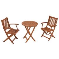 Balkonset Cordoba Set 3tlg. - Naturfarben, MODERN, Holz - Gardenson