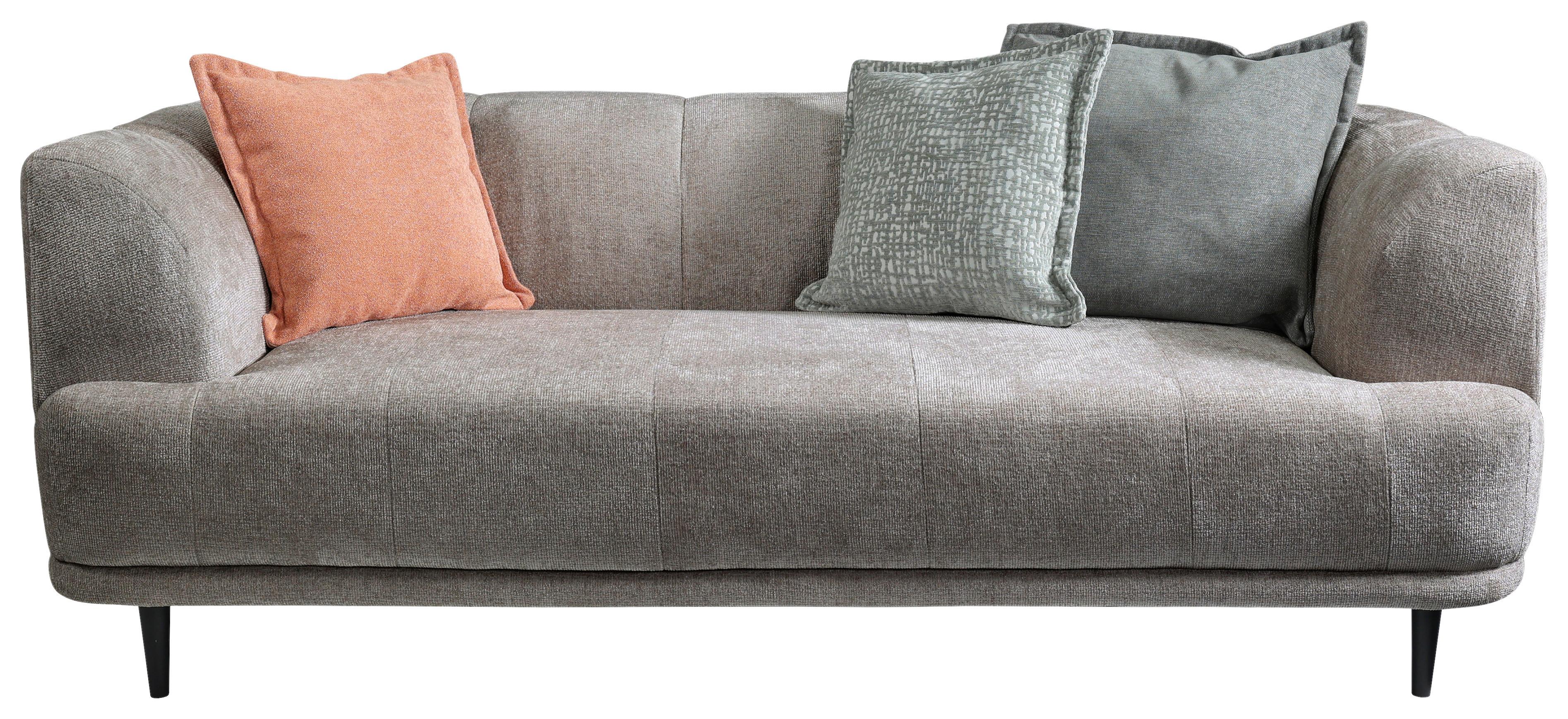 3-Sitzer-Sofa Lou Graubraun, 226 cm - Graubraun/Schwarz, Design, Textil (226/77/106cm) - MID.YOU