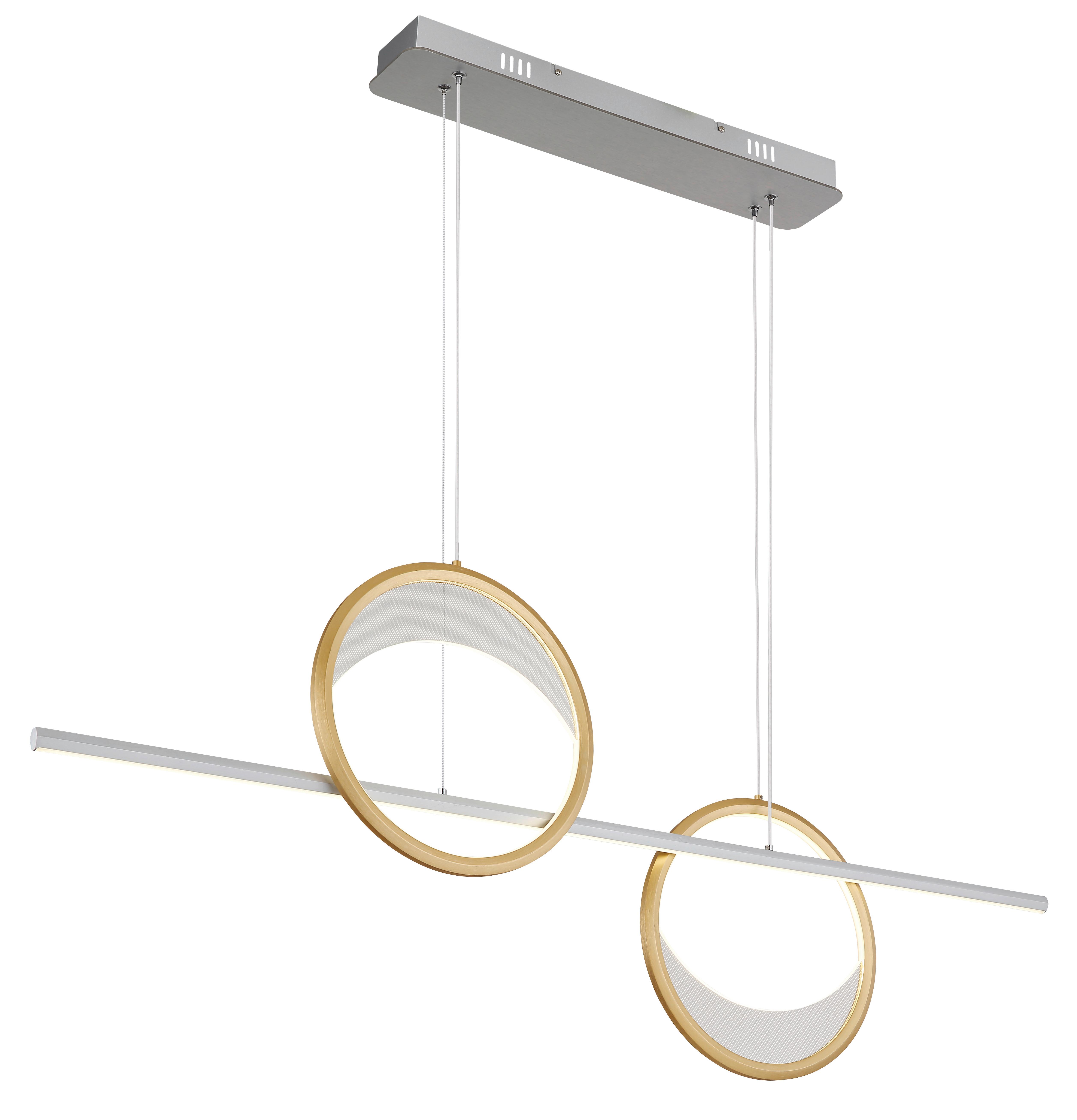 LED-Hängeleuchte 67333-40h - Klar/Silberfarben, Design, Kunststoff/Metall (120,4/10,5/120cm) - Globo