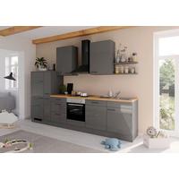 Küchenblock Ip4050 - Dunkelgrau/Eichefarben, Design, Holzwerkstoff (330cm) - Impuls