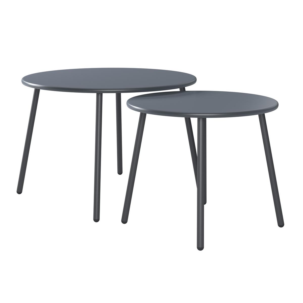 Loungegarnitur Nizza - Dunkelgrau/Hellgrau, MODERN, Textil/Metall (114/75/70cm) - Beldano